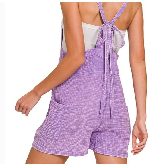 Zenana Purple Gauze Textured Romper NWOT - Picture 2 of 2